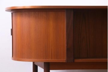 ビンテージ　北欧家具　チーク材　美しい木肌と柔らかなフォルムがお洒落なキドニーデスク(机、在宅ワーク、在宅用パートナーデスク、ヴィンテージ)