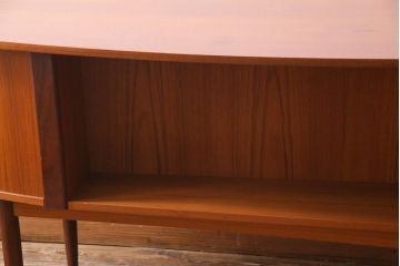 ビンテージ　北欧家具　チーク材　美しい木肌と柔らかなフォルムがお洒落なキドニーデスク(机、在宅ワーク、在宅用パートナーデスク、ヴィンテージ)