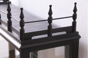 アンティーク家具　大正ロマン　天枠付き!　古いタバコ屋の薄型ガラスケース(ショーケース、陳列棚)