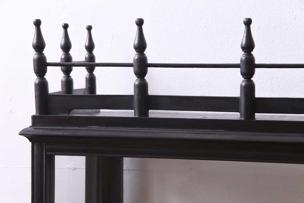 アンティーク家具　大正ロマン　天枠付き!　古いタバコ屋の薄型ガラスケース(ショーケース、陳列棚)