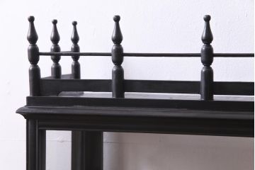 アンティーク家具　大正ロマン　天枠付き!　古いタバコ屋の薄型ガラスケース(ショーケース、陳列棚)