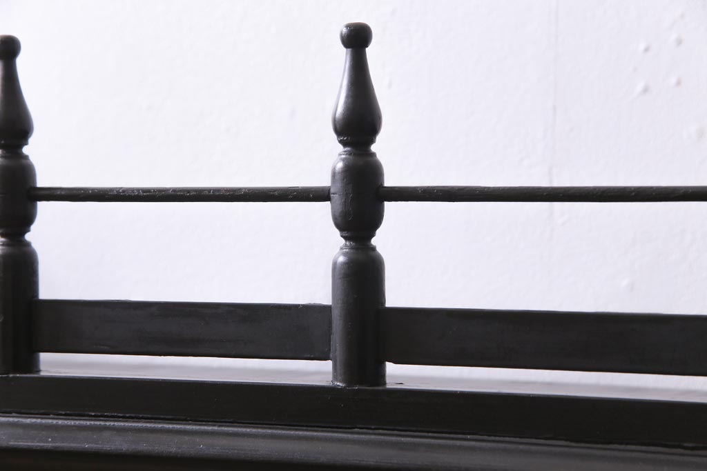 アンティーク家具　大正ロマン　天枠付き!　古いタバコ屋の薄型ガラスケース(ショーケース、陳列棚)