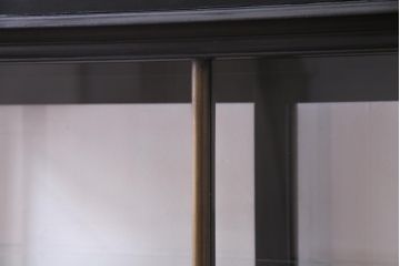 アンティーク家具　大正ロマン　天枠付き!　古いタバコ屋の薄型ガラスケース(ショーケース、陳列棚)