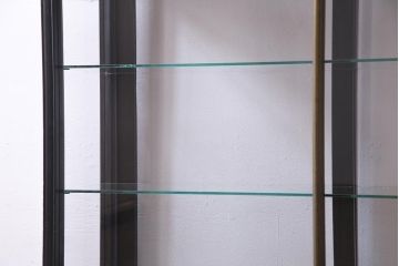 アンティーク家具　大正ロマン　天枠付き!　古いタバコ屋の薄型ガラスケース(ショーケース、陳列棚)