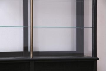 アンティーク家具　大正ロマン　天枠付き!　古いタバコ屋の薄型ガラスケース(ショーケース、陳列棚)