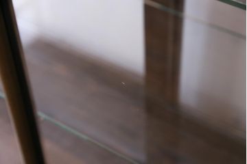 アンティーク家具　大正ロマン　天枠付き!　古いタバコ屋の薄型ガラスケース(ショーケース、陳列棚)