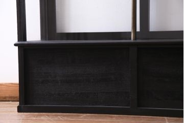 アンティーク家具　大正ロマン　天枠付き!　古いタバコ屋の薄型ガラスケース(ショーケース、陳列棚)