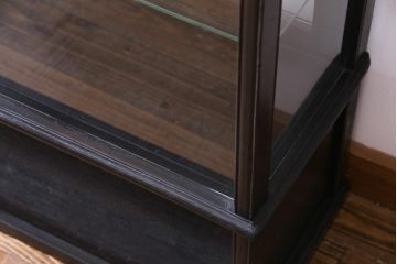アンティーク家具　大正ロマン　天枠付き!　古いタバコ屋の薄型ガラスケース(ショーケース、陳列棚)