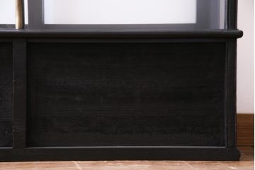 アンティーク家具　大正ロマン　天枠付き!　古いタバコ屋の薄型ガラスケース(ショーケース、陳列棚)