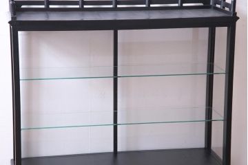 アンティーク家具　大正ロマン　天枠付き!　古いタバコ屋の薄型ガラスケース(ショーケース、陳列棚)