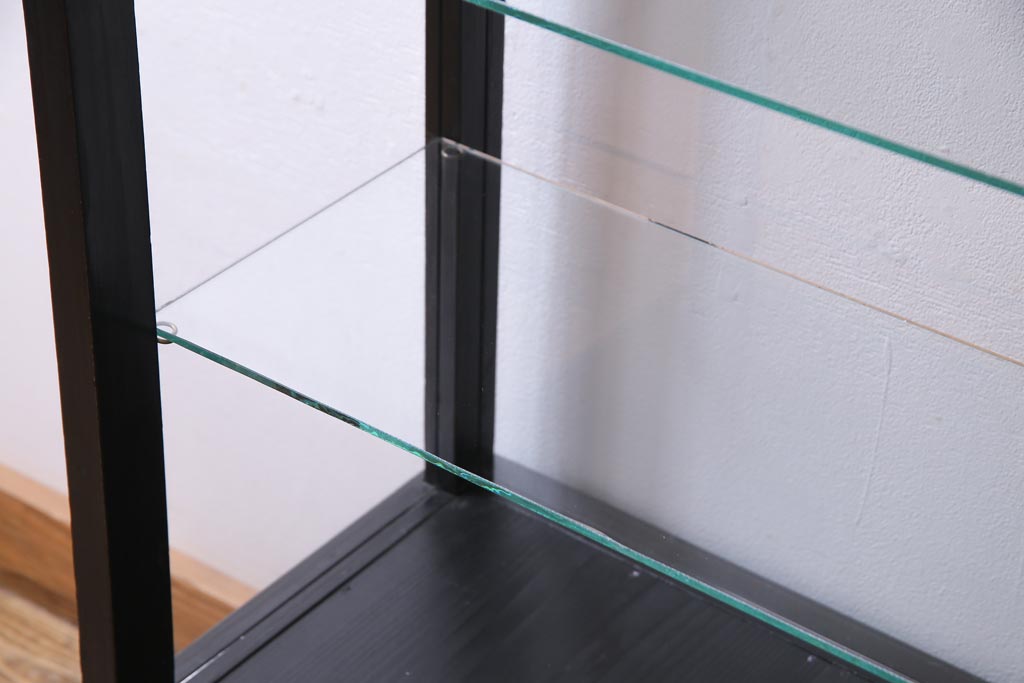 アンティーク家具　大正ロマン　天枠付き!　古いタバコ屋の薄型ガラスケース(ショーケース、陳列棚)