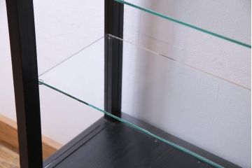 アンティーク家具　大正ロマン　天枠付き!　古いタバコ屋の薄型ガラスケース(ショーケース、陳列棚)