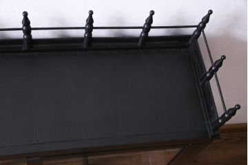 アンティーク家具　大正ロマン　天枠付き!　古いタバコ屋の薄型ガラスケース(ショーケース、陳列棚)