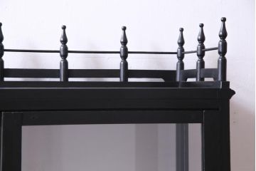 アンティーク家具　大正ロマン　天枠付き!　古いタバコ屋の薄型ガラスケース(ショーケース、陳列棚)