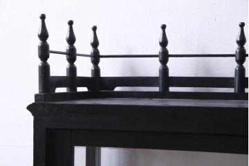 アンティーク家具　大正ロマン　天枠付き!　古いタバコ屋の薄型ガラスケース(ショーケース、陳列棚)