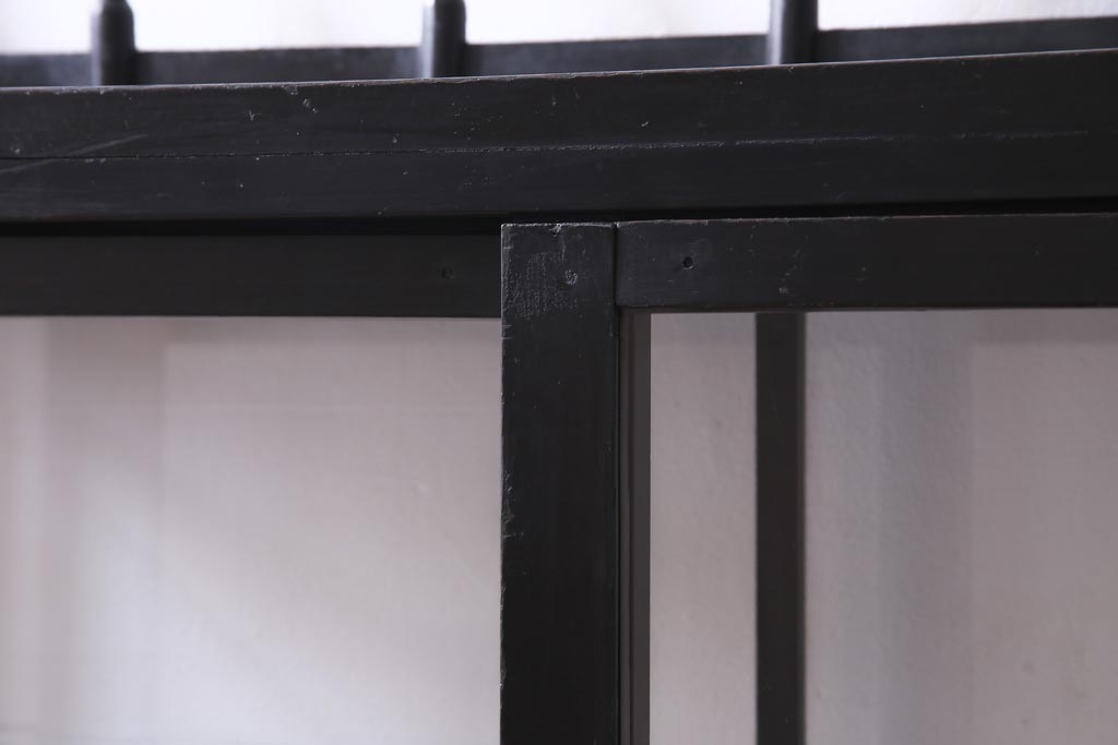 アンティーク家具　大正ロマン　天枠付き!　古いタバコ屋の薄型ガラスケース(ショーケース、陳列棚)