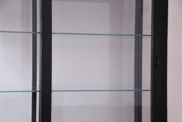 アンティーク家具　大正ロマン　天枠付き!　古いタバコ屋の薄型ガラスケース(ショーケース、陳列棚)