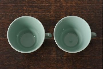 イギリス　Woods Ware(ウッズウェア)　beryl(ベロル)　カップ&ソーサー2客セット(洋食器)(2)