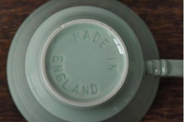 イギリス　Woods Ware(ウッズウェア)　beryl(ベロル)　カップ&ソーサー2客セット(洋食器)(2)