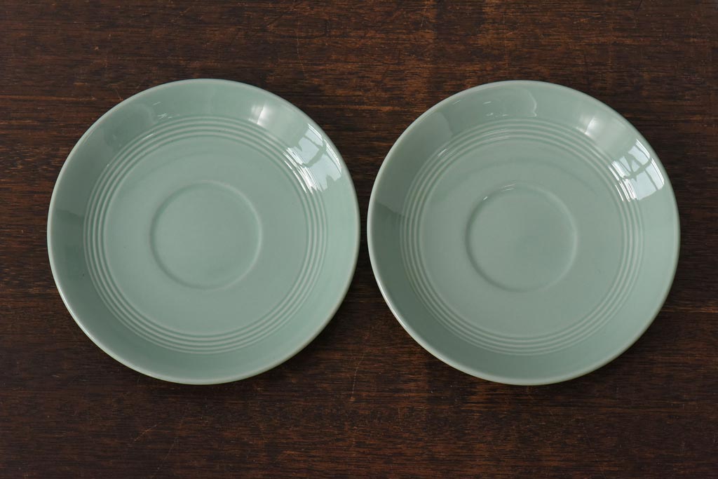 イギリス　Woods Ware(ウッズウェア)　beryl(ベロル)　カップ&ソーサー2客セット(洋食器)(2)