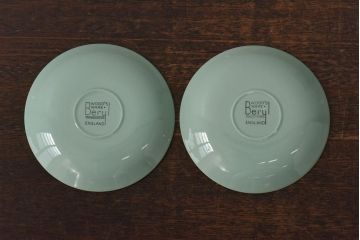 イギリス　Woods Ware(ウッズウェア)　beryl(ベロル)　カップ&ソーサー2客セット(洋食器)(2)