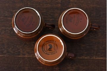 イギリスビンテージ　Poole Pottery(プール・ポタリー)　コンパクトシリーズ　カップ&ソーサー3客セット(3)