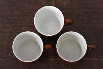 イギリスビンテージ　Poole Pottery(プール・ポタリー)　コンパクトシリーズ　カップ&ソーサー3客セット(3)