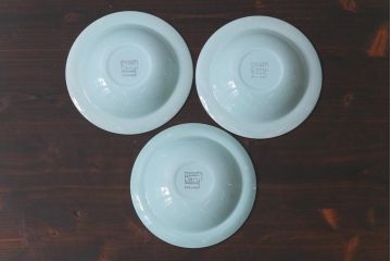 イギリスビンテージ　Woods ware(ウッズウエア)　Beryl(ベロル)　スーププレート3枚セット(シリアルボウル、深皿)
