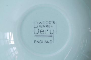 イギリスビンテージ　Woods ware(ウッズウエア)　Beryl(ベロル)　スーププレート4枚セット(シリアルボウル、深皿)