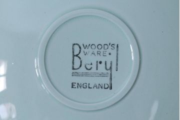 イギリスビンテージ　Woods ware(ウッズウエア)　Beryl(ベロル)　レトロなトリオ2客セット(カップ&ソーサー、プレート)(1)