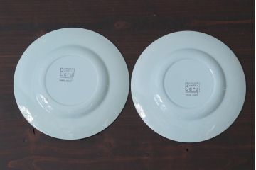 イギリスビンテージ　Woods ware(ウッズウエア)　Beryl(ベロル)　レトロなトリオ2客セット(カップ&ソーサー、プレート)(1)