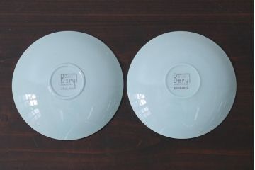 イギリスビンテージ　Woods ware(ウッズウエア)　Beryl(ベロル)　レトロなトリオ2客セット(カップ&ソーサー、プレート)(2)