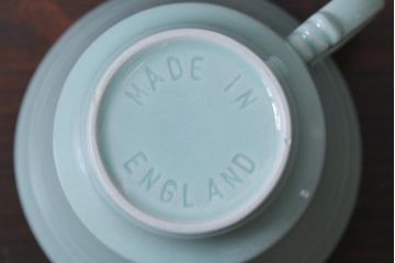 イギリスビンテージ　Woods ware(ウッズウエア)　Beryl(ベロル)　レトロなカップ&ソーサー2客セット(2)