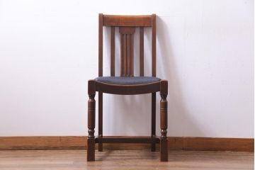 アンティーク家具　イギリスアンティーク　アールデコ様式　高級感のあるシンプルなダイニングチェア(椅子)(1)