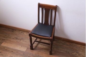 アンティーク家具　イギリスアンティーク　アールデコ様式　高級感のあるシンプルなダイニングチェア(椅子)(1)