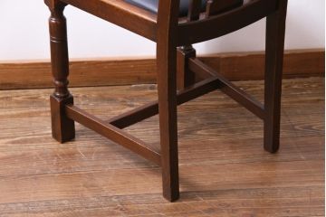 アンティーク家具　イギリスアンティーク　アールデコ様式　高級感のあるシンプルなダイニングチェア(椅子)(1)