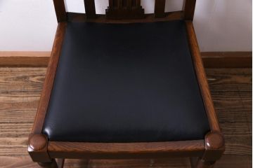 アンティーク家具　イギリスアンティーク　アールデコ様式　高級感のあるシンプルなダイニングチェア(椅子)(2)