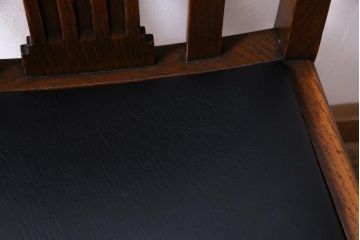 アンティーク家具　イギリスアンティーク　アールデコ様式　高級感のあるシンプルなダイニングチェア(椅子)(2)