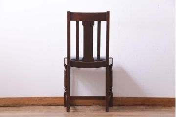 アンティーク家具　イギリスアンティーク　アールデコ様式　高級感のあるシンプルなダイニングチェア(椅子)(2)