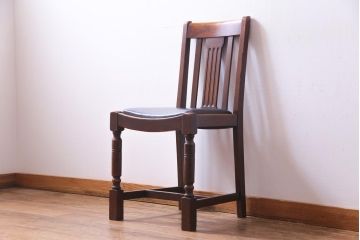 アンティーク家具　イギリスアンティーク　アールデコ様式　高級感のあるシンプルなダイニングチェア(椅子)(3)