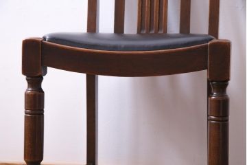 アンティーク家具　イギリスアンティーク　アールデコ様式　高級感のあるシンプルなダイニングチェア(椅子)(3)