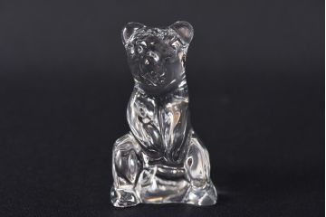 アンティーク雑貨　イギリス　クマ型のガラス製ペーパーウエイト2個セット(テディベア、ディスプレイ、重石)