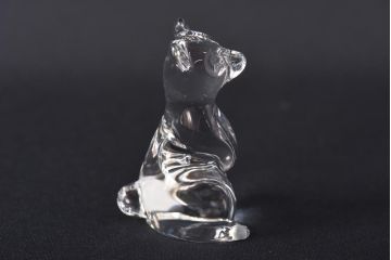 アンティーク雑貨　イギリス　クマ型のガラス製ペーパーウエイト2個セット(テディベア、ディスプレイ、重石)