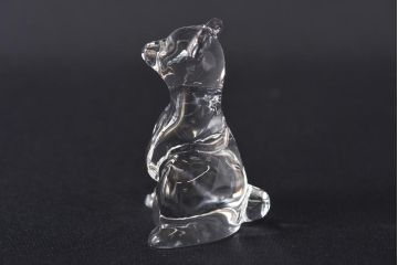 アンティーク雑貨　イギリス　クマ型のガラス製ペーパーウエイト2個セット(テディベア、ディスプレイ、重石)