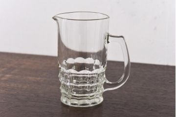 アンティーク雑貨　イギリスビンテージ　シンプルかつ上品なデザインのガラスピッチャー(ジャグ、水差し)