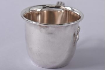 ビンテージ　シルバープレート　箱付き　アヒルが可愛らしいシッピーカップ2個セット(ベビーマグカップ)