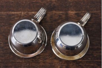 ビンテージ　シルバープレート　箱付き　アヒルが可愛らしいシッピーカップ2個セット(ベビーマグカップ)