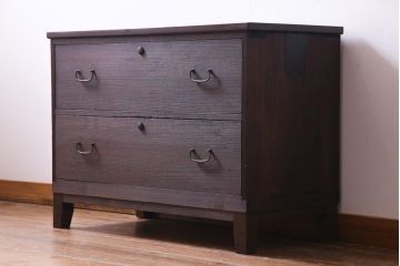 レトロ家具　昭和初期　脚付きリメイク　桐材　上品なレトロスタイルにおすすめな箪笥ローボード(リビングボード、衣装箪笥、桐箪笥、桐たんす)(1)