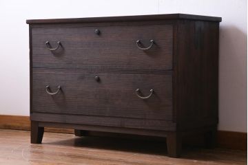 レトロ家具　昭和初期　脚付きリメイク　桐材　上品なレトロスタイルにおすすめな箪笥ローボード(リビングボード、衣装箪笥、桐箪笥、桐たんす)(2)