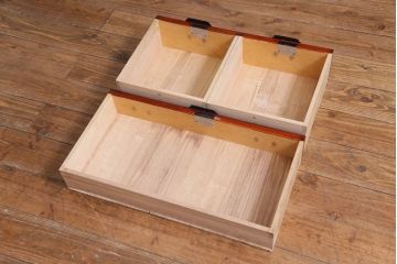 中古　仙台箪笥　熊野洞　ケヤキ材　玉杢　繊細かつ迫力溢れる金具が魅力の整理箪笥(ローボード)